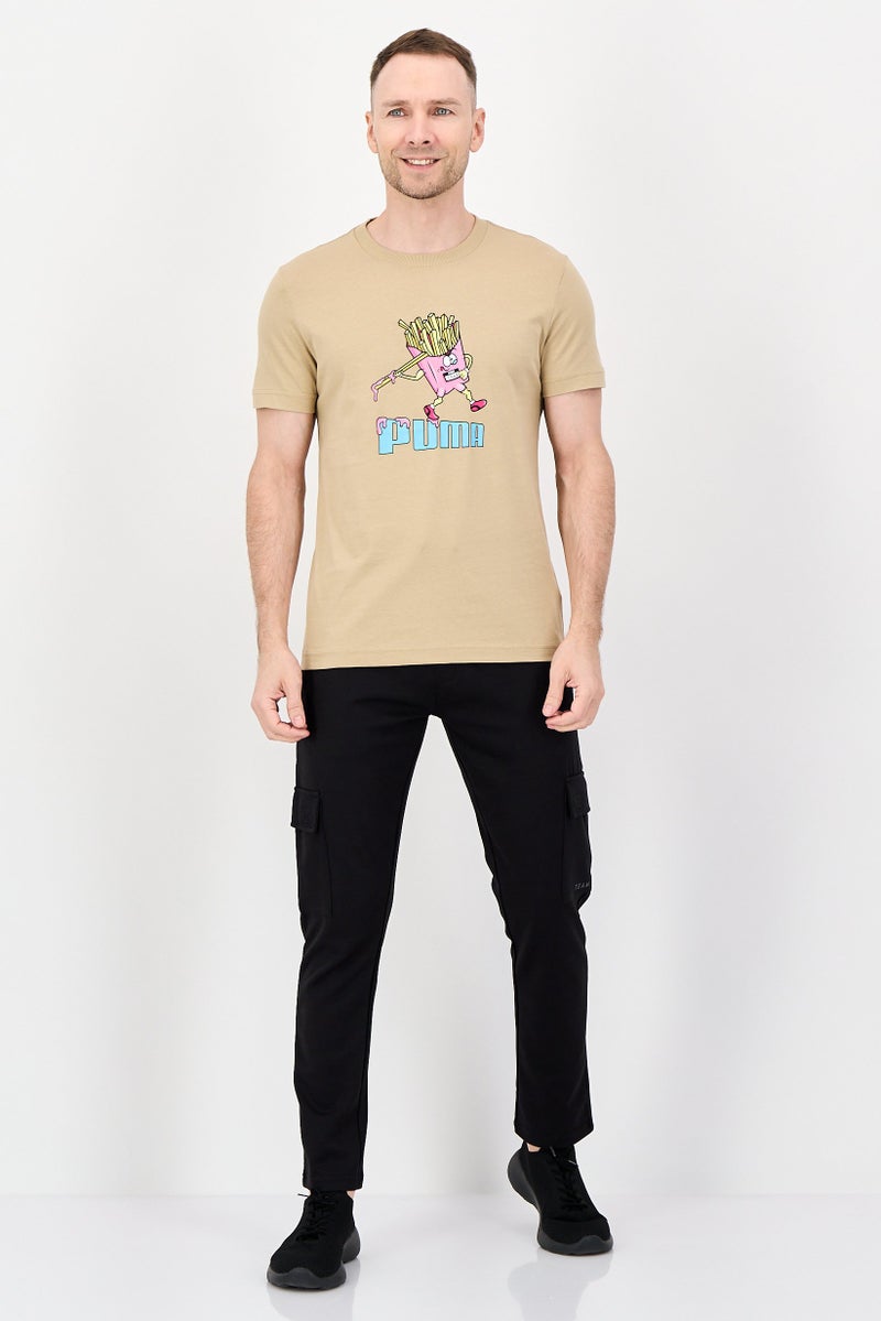 PUMA Men Sportswear Fit Short Sleeve Outdoor T-Shirts, Light Brown - Image 4